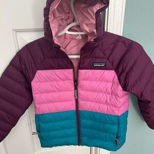 Patagonia Kids Colorblock Jacket in Pink and Plum